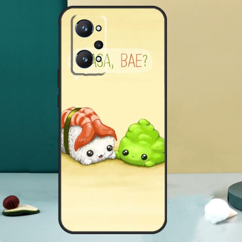 Sushi Maki Rice Kitchen Food Cute For Realme 11 10 12 13 14 Pro Plus GT 7 6 5 Pro GT 6T C67 C61 C53 C51 C21Y C25S C75 C55 Case
