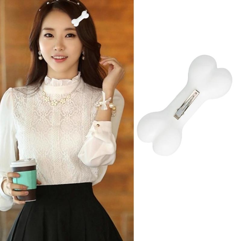 Portable Duckbill Hair Clip for Hot Girls Cute White Bone Shape Hair Barrettes Ponytail Bangs Hair Clip for Teens Girls