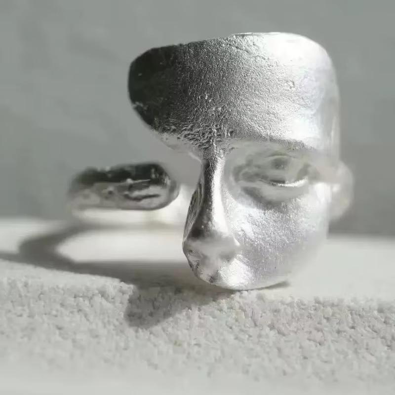 925 Sterling Silver Rings For Women Men Fine Jewelry Finger Adjustable Open Vintage Chain Ring For Party Birthday Gift