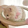 Pearl Bow Lace Pet Scarf, Checkered Adjustable Collar for Cats & Dogs, Party Photo Accessory