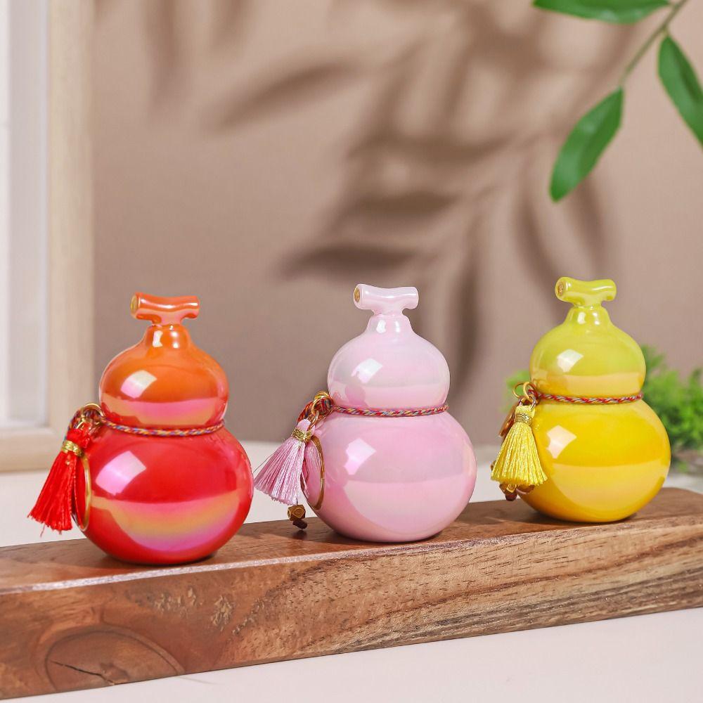 Creative Mini Gourd Figurine Chinese Style Portable Gourd Car Ornaments Decorative Resin Home Decoration Tabletop Ornaments