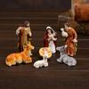 Christmas Nativity Figurines Resin Nativity Scene Statue with Stable Holy Family Statue Table Centerpieces Home Decors