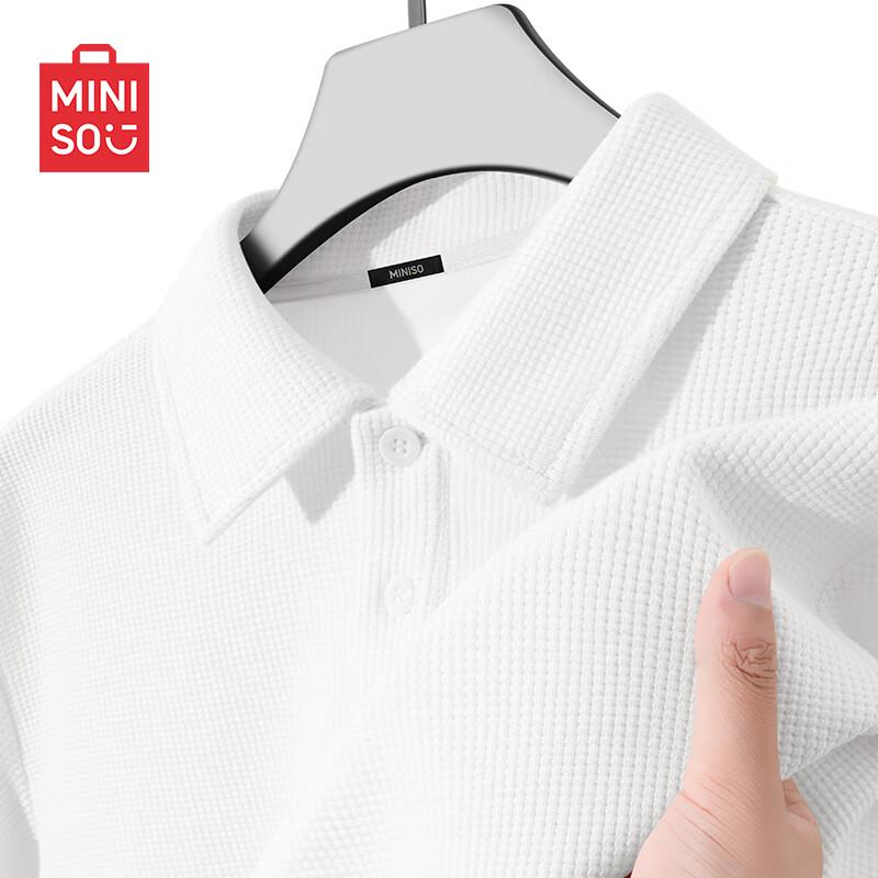 MINISO Men s Summer Waffle Knit Polo T-Shirt L