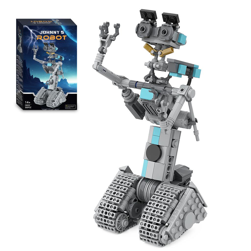 New In Johnny 5 Robot Toys Classic Movie Short Open Circuit Figures Robot Model Building Kit Decor Building Bricks Set Box