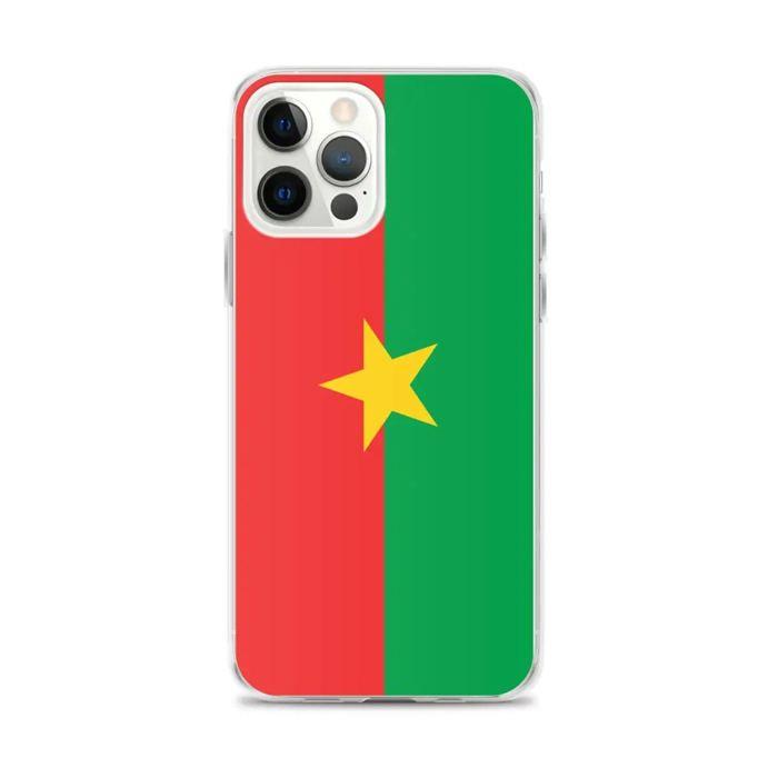 Coque iPhone - Drapeau Burkina Faso - iPhone 12 Pro Max - Souple - Multicolore - Verticale