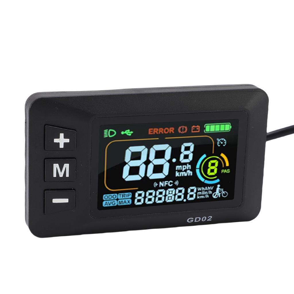 Contrôleur de Trottinette Électrique 22A Contrôleur Onde Sinusoïdale 3 Modes avec Panneau d'Affichage LCD Couleur GD02 130X