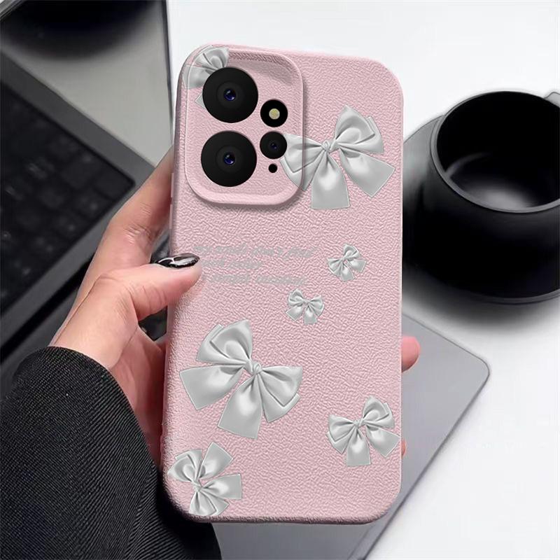 Etui z nadrukiem kokardki ze skóry TPU matowe smukłe do Xiaomi 13T Pro Poco X6 M6 Redmi Note 14 Pro 13 12 11 Ochrona obiektywu Miękka, odporna na wstrząsy obudowa telefonu
