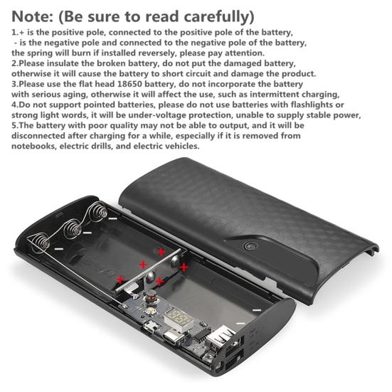 Phone Power Bank Interface 5-section 18650 Welding-free Type-C/Micro Mobile Battery Charger Box Phone