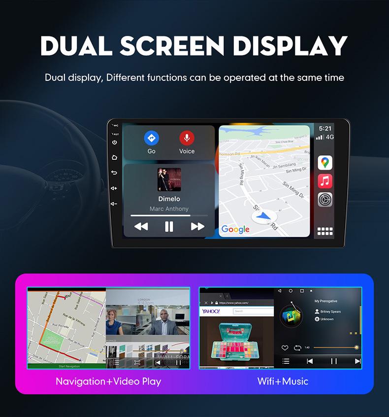 7/9/10-inch Car GPS Navigation with Bluetooth, Wireless CarPlay, Reversing Camera, and Large Touchscreen Display