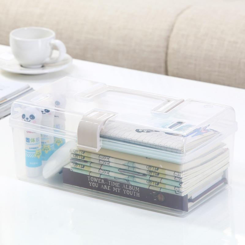 Plastic Storage Box Desktop Transparent Storage Box With Portable Snack Storage Box Car Storage Box Toy Finishing Box
