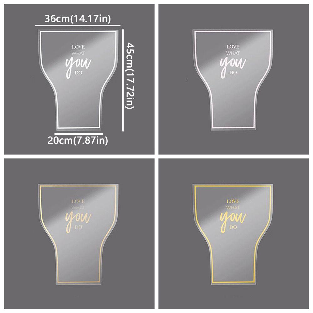 30 Pieces Transparent Flower Wrapping Bags Colorful OPP Bag Flower Arrangement Bags Waterproof Bouquet Packaging Bags