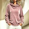 Women's Casual Hoodie - Color Loose Fit Long Sleeve Pullover Sweatshirt for Fall and Winter