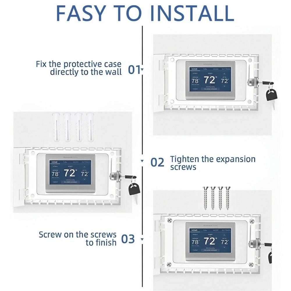 Thermostat On Wall Thermostat Lock Box Universal Ac Lock Box Cover Thermostat Guard Lockable