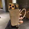 Luxury Bling Leather Phone Case for iPhone 17 Pro Max 16 15 Plus 14 13 12 11 Diamond Strap Glitter Shockproof Anti Drop Cover