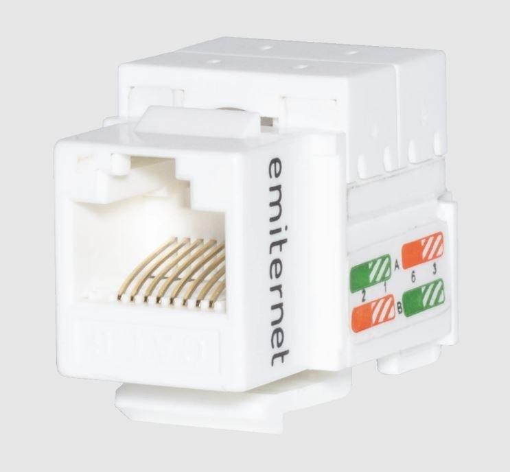 UTP RJ 45 Cat. 6 Keystone White Data Communication Socket, IDC- Type Connector