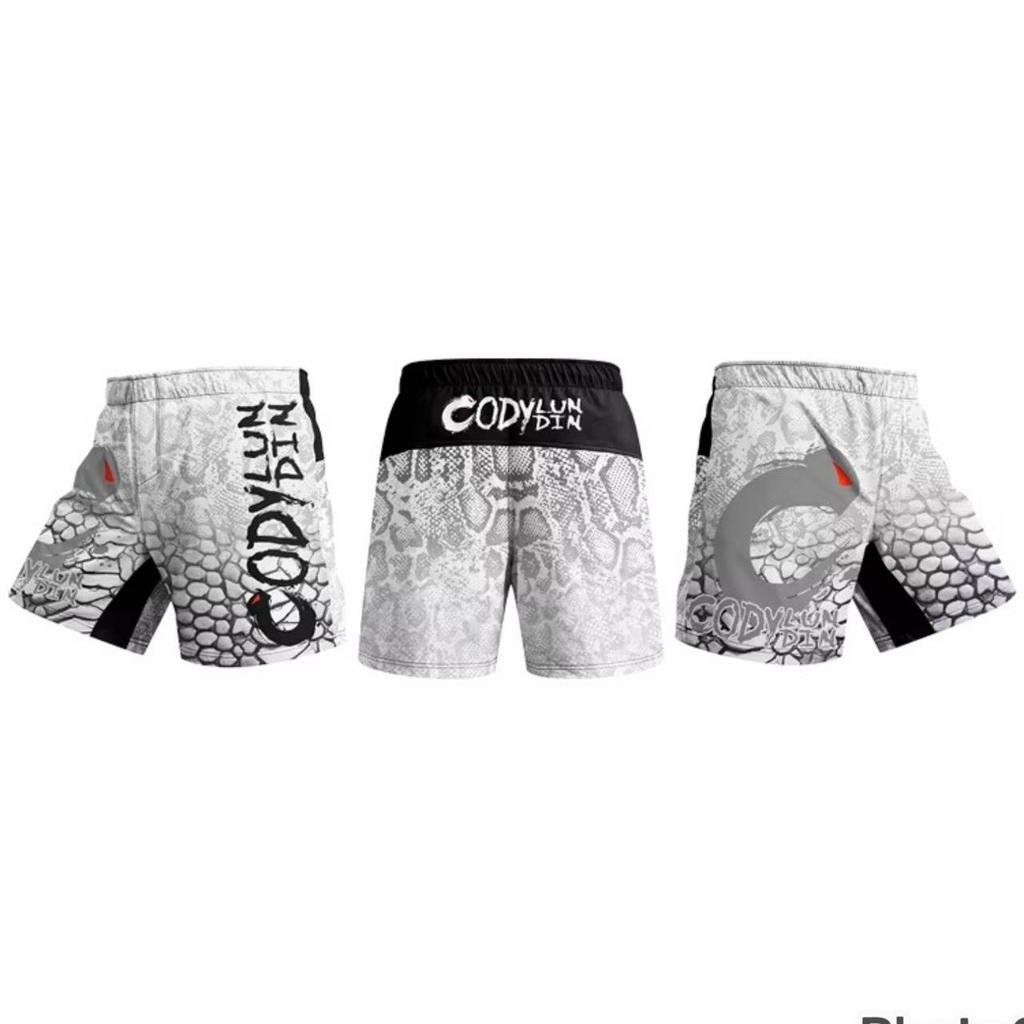 Gym MMA Muay Thai Kickboxing Boxing Fitness Print Shorts Elastic Waist Training Unisex Men Women Fight UFC Martial Art Fitness Training Sport Workout