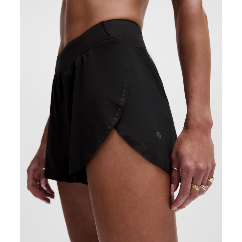 Lullulemon Fast And Free High-Rise Classic Fit Split Shorts 3-Inch Blk