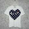 PLAY COMME des GARCONS Herz Logo T-Shirt Baumwolle Weiß Größe M Unisex T-Shirt