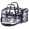 PVC Transparent Waterproof Cosmetic Bag With 4 External Pockets Large Capacity Travel Makeup Organizer Storage Bag Clear Handbag