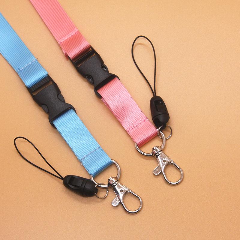 Custom Color Logo Nylon Phone & ID Lanyard with Screen Printed Polyester