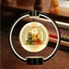 Lâmpada de Mesa Papai Noel com Levitação Magnética Flutuante LED Giratório 360° Decoração de Levitação Magnética Presente de Natal Único