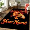 Custom 1Pc Straw Hat Adventure Theme Flannel Personalized Rug Non Slip Floor Mat Soft Carpet for Living Bedroom Office Home Decor Gift