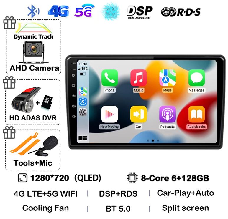 Android 14 Wireless Carplay Auto For Ford Fusion 1 2005-2012 Car Radio GPS Navigation Multimedia Video Player 4G WIFI Stereo