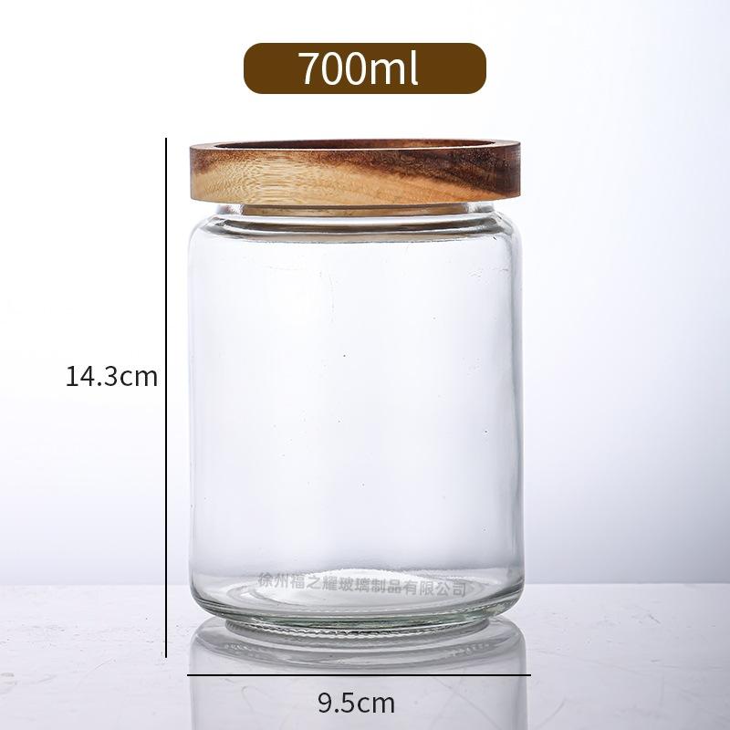 Ancient Peony Flower Relief Transparent Glass Storage Jar for Snacks, Tea Sealed Jar, Kitchen Storage Glass Bottle
