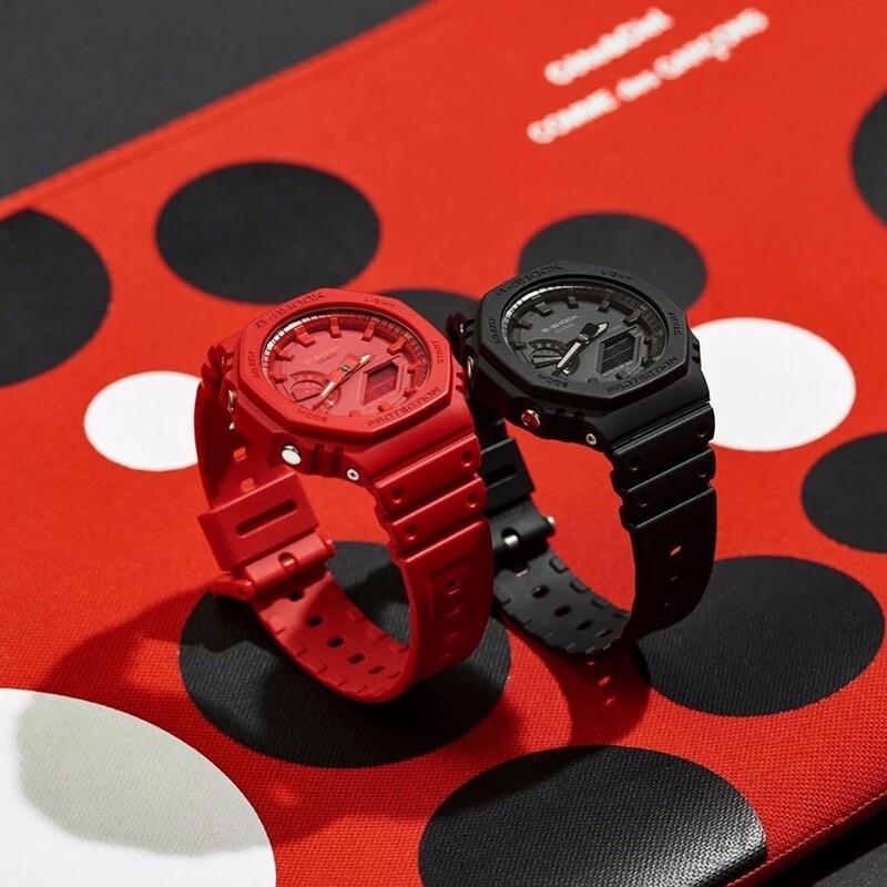 Casio Iron Man Color Coast Octagon Waterproof Quartz Movement Resin Strap Japanese and Korean Watch Men's Watch Red Dial GA-2100-4APR-person