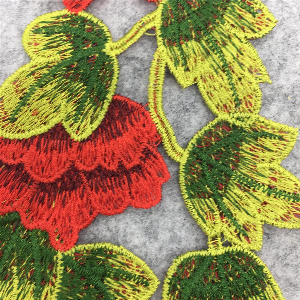 Embroidery Three-Dimensional Red Rose Lace, Lace Collar, Clothing Accessories Water-Soluble Lace Diy