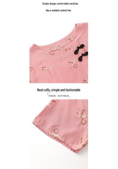 2026 Elegant Mother’s Two-Piece Summer Set: Chic Short-Sleeved Top for Middle-Aged & Elderly Women