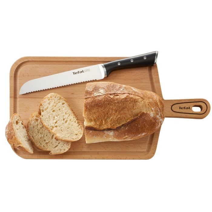 Couteau à pain - tefal - k2320414 - 19,9 cm - acier inoxydable - noir
