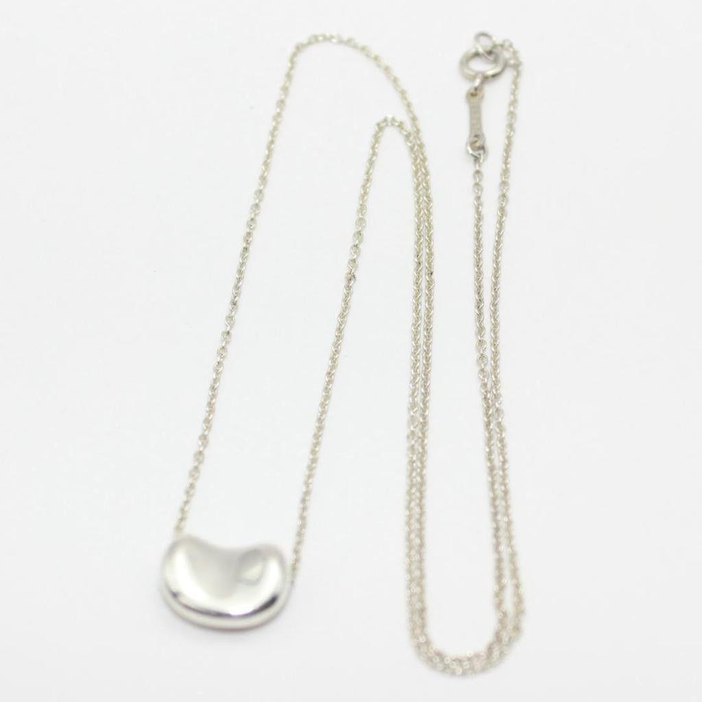 Used Beautiful Tiffany&Co. Tiffany Bean Silver Necklace 925
