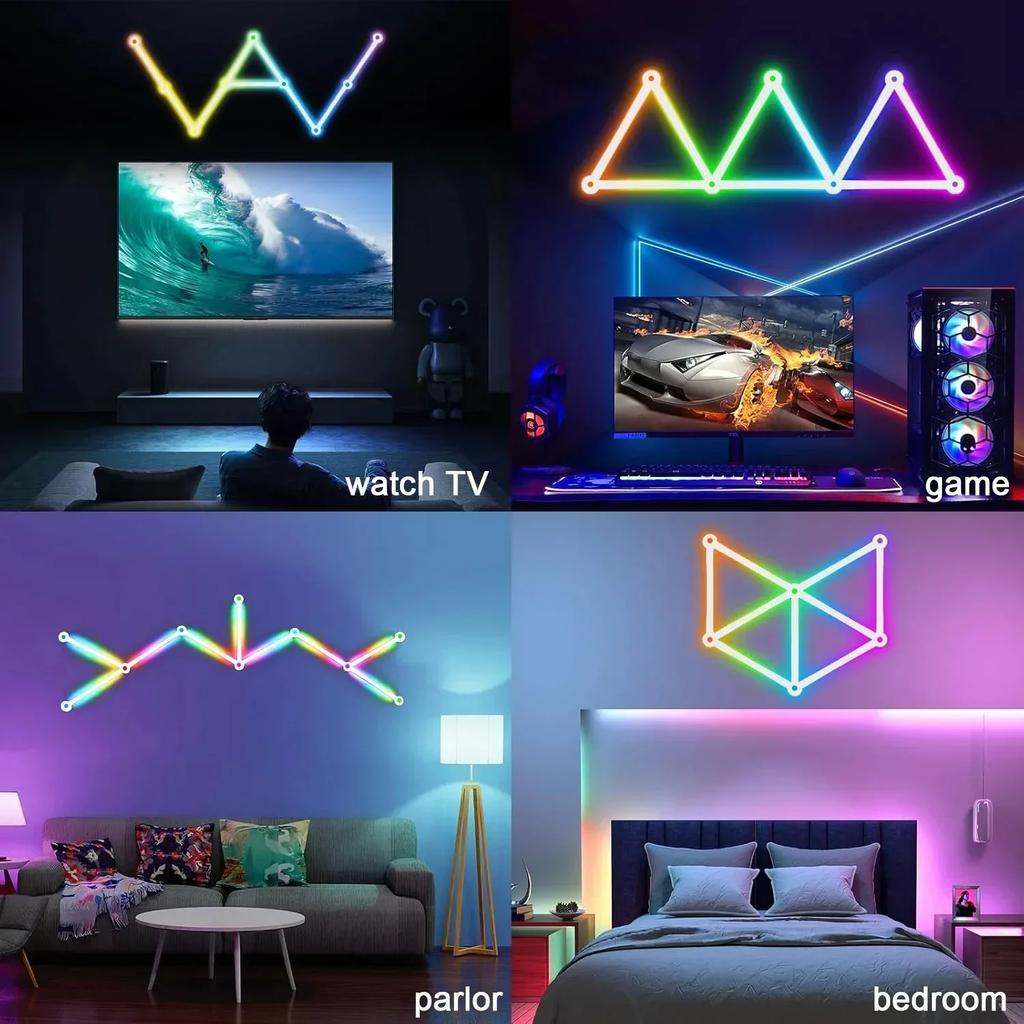 RGB IC Strip Wall Lamp Atmosphere Night Light APP Music Party TV Backlight Bedroom Game Room Decor Smart LED Night Light