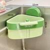 Suction Cup Triangle Sink Organizer with Press Lock, Kitchen Drainer Basket for Utensils & Vegetables Storage