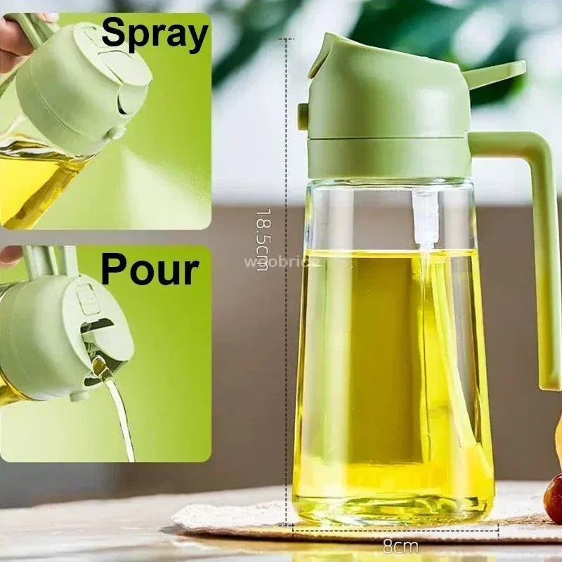 2 in 1 Olive Oil Sprayer Kitchen Oil Spray Bottle Olive Acid Sprayer Oil Mouth for Cooking BBQ Baking OilsDispenser Accessories