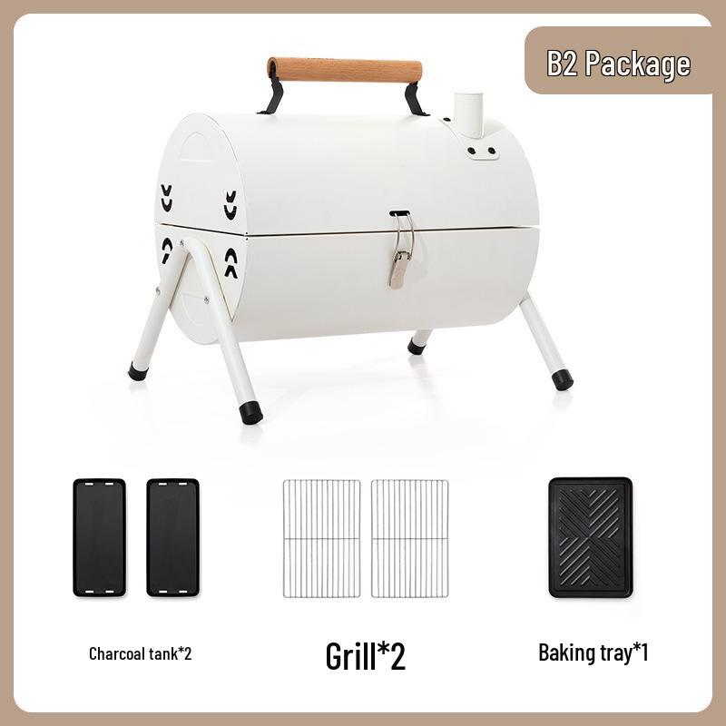 Portable Charcoal Grill Set: Outdoor Camping Barbecue Rack and Tools for Home Use