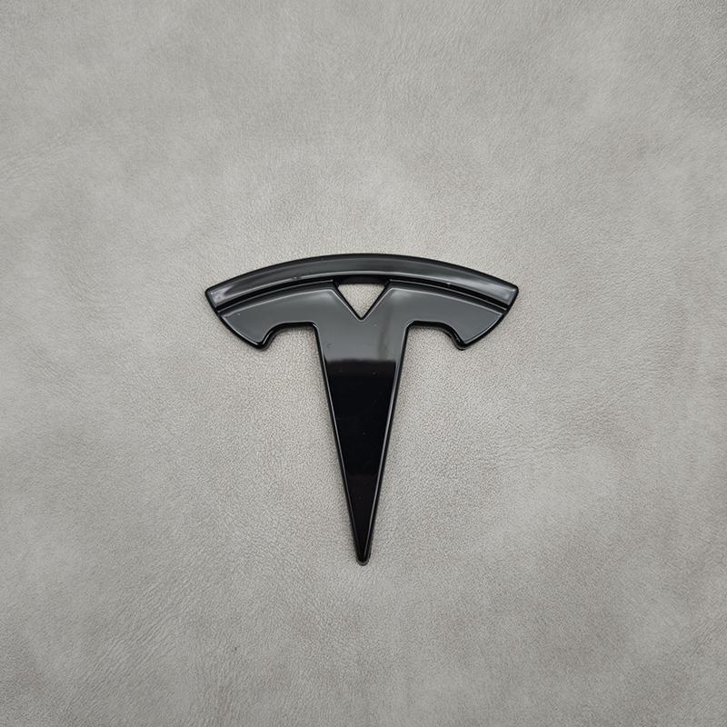 Für Chrome Schwarzes Logo Auto Lenkradabdeckung Aufkleber Abzeichen Emblem Für Tesla Model 3 Y X S Aufkleber Ersatz Zubehör