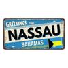 Negril Nassau Santiago Romania Greetings From City Car License Plate Vintage Metal Tin Sign Home Decor Wall Art 6x12Inch KL-0556