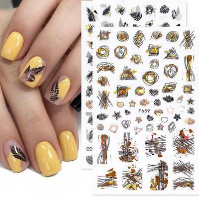 1Pc lato morze zwierzę list śliczne suwaki do paznokci ananas Flamingo picie 3D naklejki samoprzylepne liść linia geometryczna ozdoby do paznokci