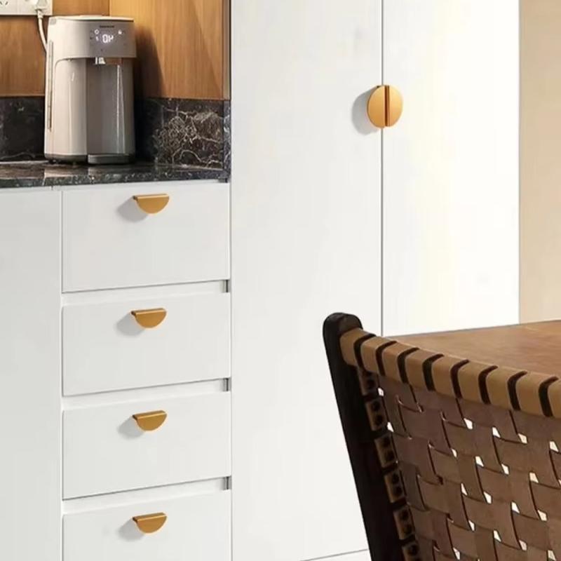 Modern Semicircle Cabinet Door Handles Cupboard Closet Furniture Door Handle Aluminum Alloy Half Round Drawer Pulls