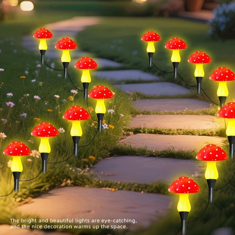 8 Head Solar Mushroom Lights Stake Garden Decor, Festive Christmas Fairy Lights for Outdoor Yard, Wedding Party Atmosphere