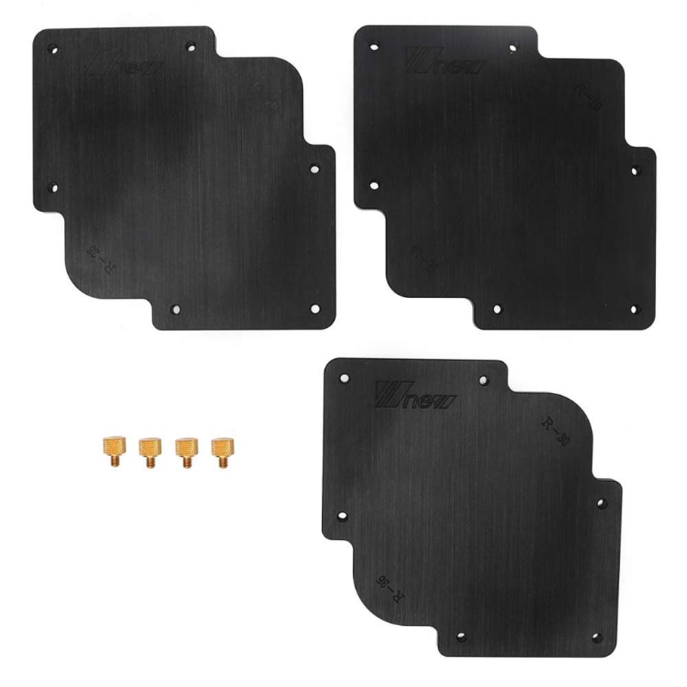 CarAngels Corner Processing Woodpecker Angle Jig for Easy Radius Router Table Corner Jig R Processing Bakelite Woodworking Tool Jig, 3-Piece Trimmers,