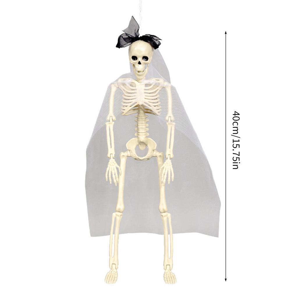 Realistic Plastic Skeleton Bride/Groom Skull Halloween Decoration For Indoor Outdoor Party Scary Theme Events