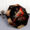 Cardinal and Bee pattern, automatic folding umbrella, portable and foldable design, 8 ribs, a Christmas or birthday gift.