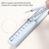 Multipurpose Compass Drawing Ruler Pencil Set For Precisions Sketching, 3 In 1 Multifunctional Compass Ruler and Pencil