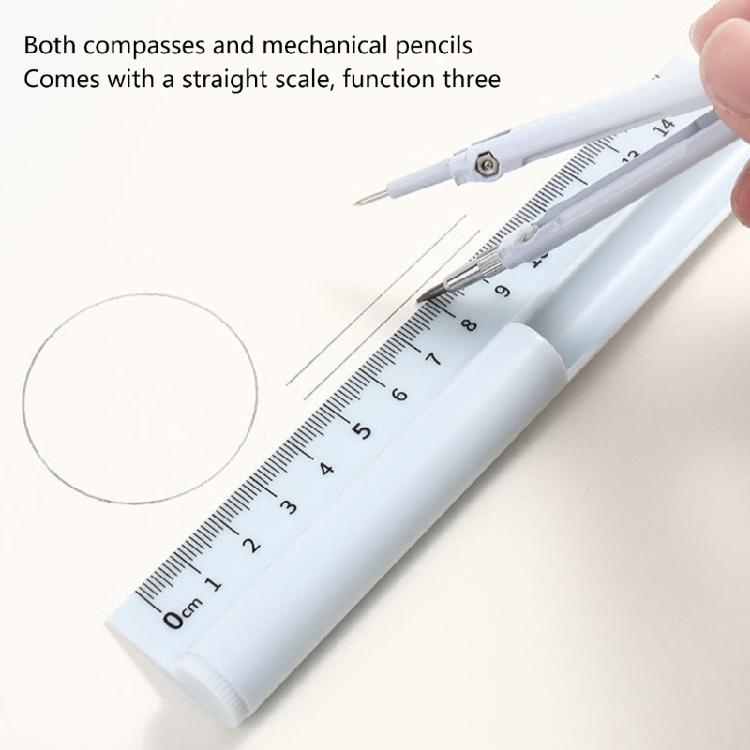 Multipurpose Compass Drawing Ruler Pencil Set For Precisions Sketching, 3 In 1 Multifunctional Compass Ruler and Pencil