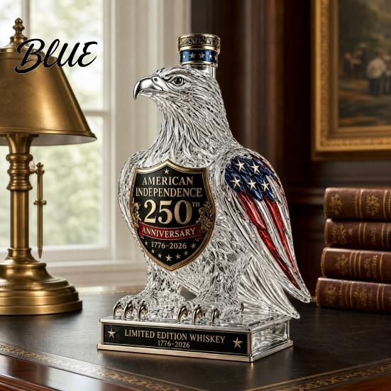 Kolekcjonerska Butelka Whisky Szklany Karafka Orzeł 350ml 250. Rocznica Kształtowa Pomysł na Prezent dla Miłośnika Wina Bourbon Unikalna Dekoracja Baru i Mężczyzn Karafka