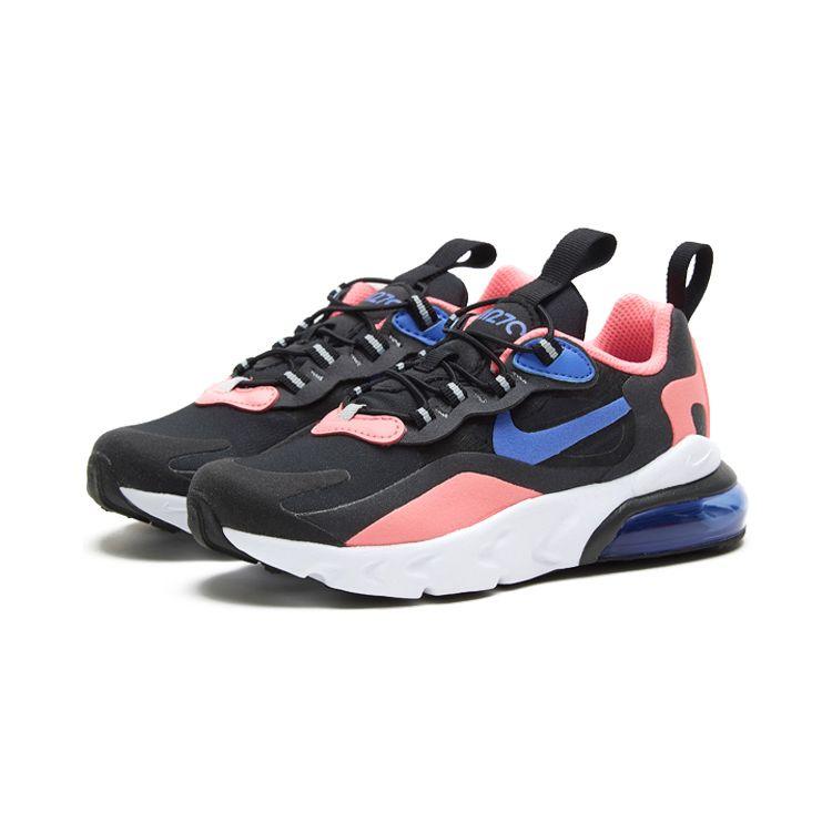 Nike Air Max 270 Comfortable Versatile Shock Absorption Durable Low-Top Casual Shoes Kids Sneakers Pink Black Blue BQ0102-024