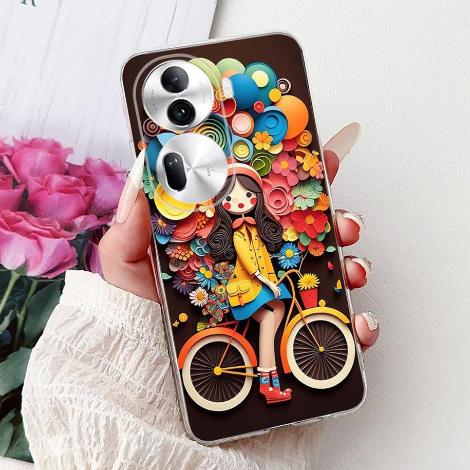 For OPPO Reno 11 Pro 5G Case CPH2607 New Fashion Flower Butterfly Silicone Clear Soft Phone Case On OPPO Reno11 5G CPH2599 Funda